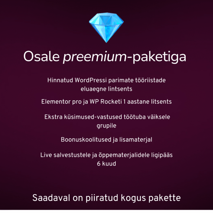 Õpinädal: Tee ise veebileht preemiumpilet august 2025