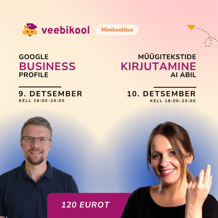 Kombo: Google Business profiili seadistamine & müügitekstide kirjutamine