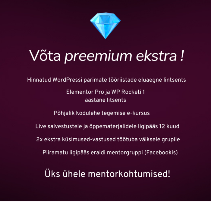 Õpinädal: Tee ise veebileht Preemium Ekstra juuni 2026